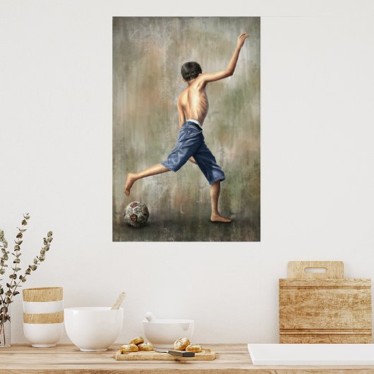 Brazilië 2014 The Desire Soccer Art van Jackie Lia Poster (Keuken)