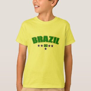 Brazilië 5 Star Blue Wording logo 5 star futebol  T-shirt