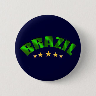 Brazilië 5 ster World Champions Soccer Gifts Ronde Button 5,7 Cm