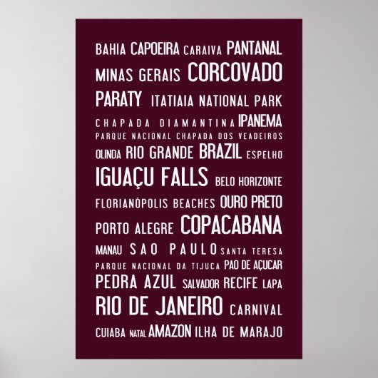 Brazilië, aubergine-poster poster (Voorkant)