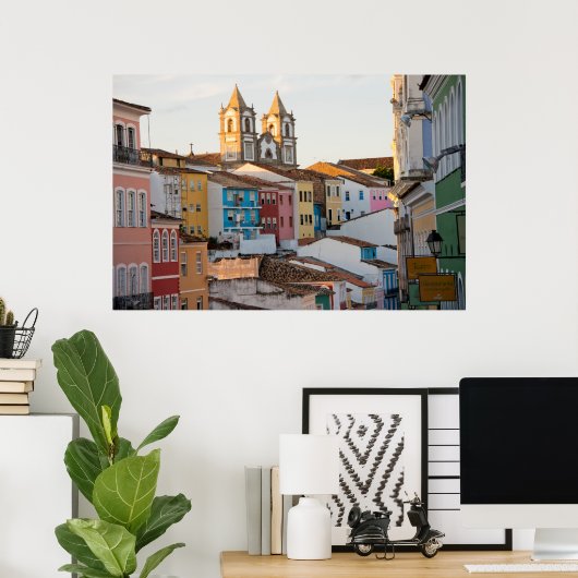 Brazilië, Bahia, Salvador, de oudste stad Poster (Thuiskantoor)