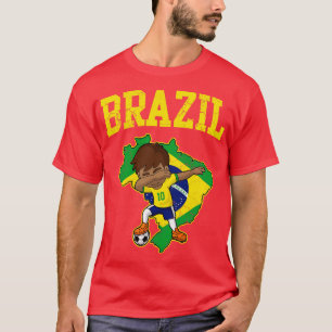 Brazilië Boy Braziliaanse vlag kaart T-shirt