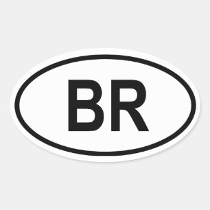 Brazilië "BR" Ovale Sticker