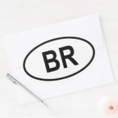Brazilië "BR" Ovale Sticker (Envelop)