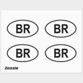 Brazilië "BR" Ovale Sticker (Vel)