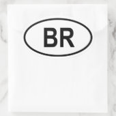Brazilië "BR" Ovale Sticker (Tas)