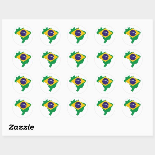 Brazilië BR Ronde Sticker (Vel)