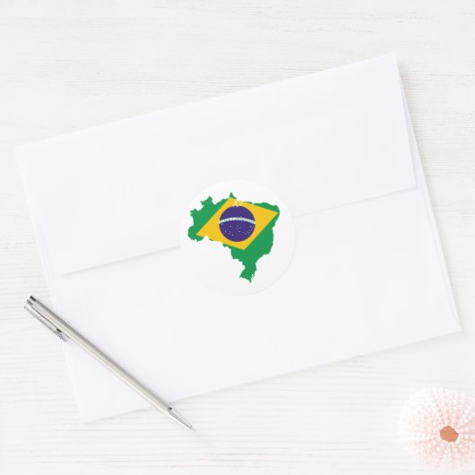 Brazilië BR Ronde Sticker (Envelop)