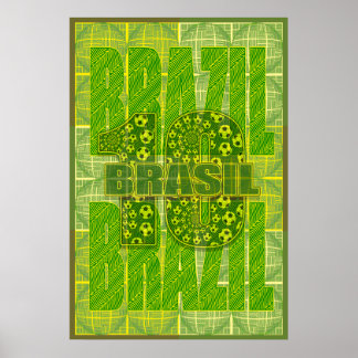 Brazilië Brasil Amazon Geïnspireerd Soccer 10 Spor Poster