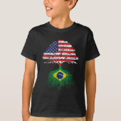 Brazilië Brasil Roots Amerikaans Gegroeid voor Man T-shirt (Voorkant)
