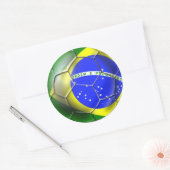 Brazilië Brasil Samba football Braziliaanse vlag b Ronde Sticker (Envelop)