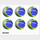 Brazilië Brasil Samba football Braziliaanse vlag b Ronde Sticker (Vel)