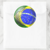 Brazilië Brasil Samba football Braziliaanse vlag b Ronde Sticker (Tas)