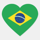 Brazilië/Braziliaanse hartvlag Hart Sticker (Voorkant)