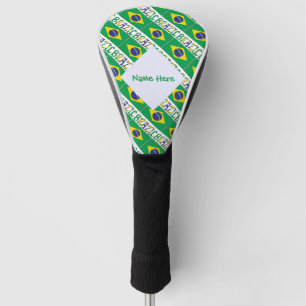Brazilië Braziliaanse vlag betegelde groene person Golfheadcover