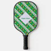 Brazilië Braziliaanse vlag betegelde groene person Pickleball Paddle (Voorkant)