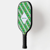 Brazilië Braziliaanse vlag betegelde groene person Pickleball Paddle (Links)