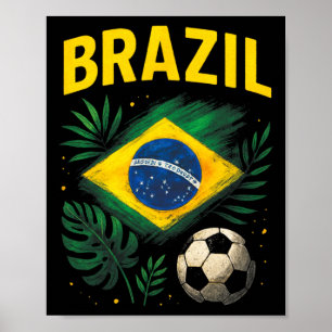 Brazilië Braziliaanse Vlag Brasil Voetbal Poster