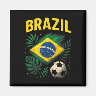Brazilië Braziliaanse Vlag Brasil Voetbal Voetbal Magneet