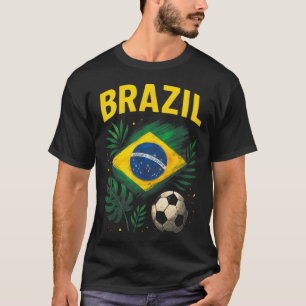 Brazilië Braziliaanse Vlag Brasil Voetbal Voetbal  T-shirt