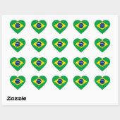 Brazilië/Braziliaanse vlag Hart Sticker (Vel)