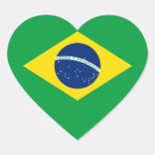 Brazilië/Braziliaanse vlag Hart Sticker (Voorkant)