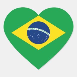 Brazilië/Braziliaanse vlag Hart Sticker