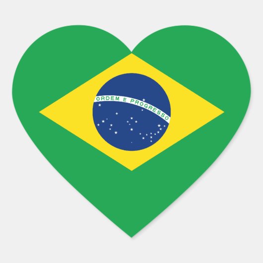 Brazilië/Braziliaanse vlag Hart Sticker (Voorkant)
