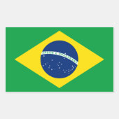Brazilië/Braziliaanse vlag Rechthoekige Sticker (Voorkant)