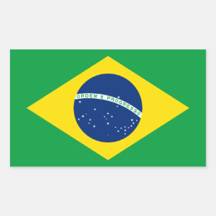Brazilië/Braziliaanse vlag Rechthoekige Sticker