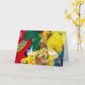 Brazilië Carnaval Gevouwen Blank Wenskaart Kaart (Gele Bloem)