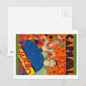 Brazilië Carnival 1933  wereldreisposter Briefkaart (Voorkant / Achterkant)
