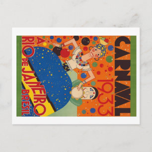 Brazilië Carnival 1933  wereldreisposter Briefkaart