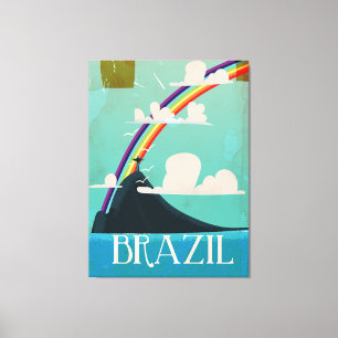 brazilie christus de verlosser vintage reisposter canvas afdruk
