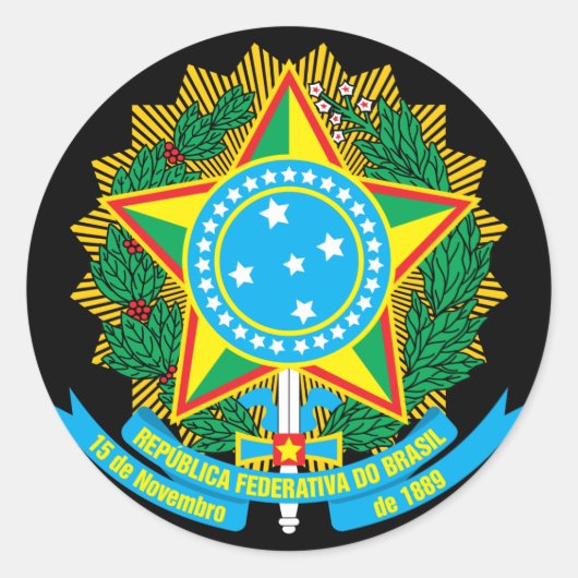 Brazilië Coat Arms Sticker (Voorkant)