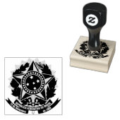 Brazilië Custom 2" x 2" Rubber Stamp Rubberstempel (Gestempeld)