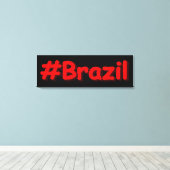 "#Brazilië" Cute Design. Bestel nu Canvas Afdruk (Insitu (Houten vloer))