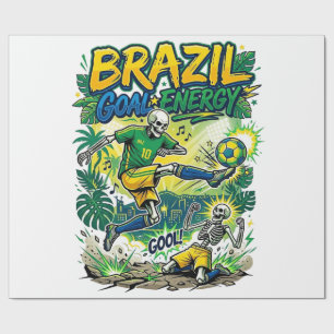 Brazilië Doel Energie Skelet Aanvaller Naties Crea Cadeaupapier
