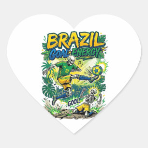 Brazilië Doel Energie Skelet Aanvaller Naties Crea Hart Sticker