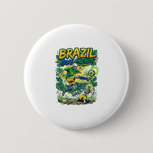 Brazilië Doel Energie Skelet Aanvaller Naties Crea Ronde Button 5,7 Cm