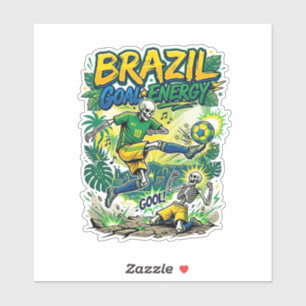 Brazilië Doel Energie Skelet Aanvaller Naties Crea Sticker