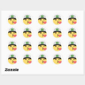 Brazilië Emoji Honkbal Hoed Ronde Sticker (Vel)