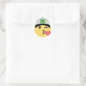 Brazilië Emoji Honkbal Hoed Ronde Sticker (Tas)