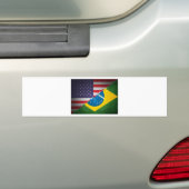 brazilië en amerika bumpersticker (Op auto)