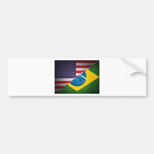 brazilië en amerika bumpersticker (Voorkant)