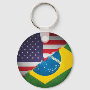 Brazilië en Amerika Sleutelhanger