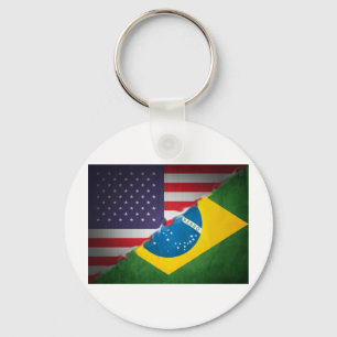 brazilië en amerika sleutelhanger
