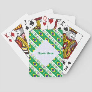 Brazilië en Braziliaanse Vlag Getegeld Gepersonali Pokerkaarten