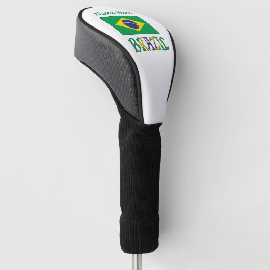 Brazilië en Braziliaanse vlag Groene Personalisati Golfheadcover (Schuin)