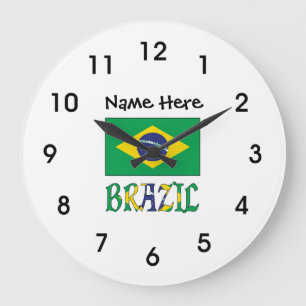 Brazilië en de Braziliaanse vlag met uw naam Grote Klok